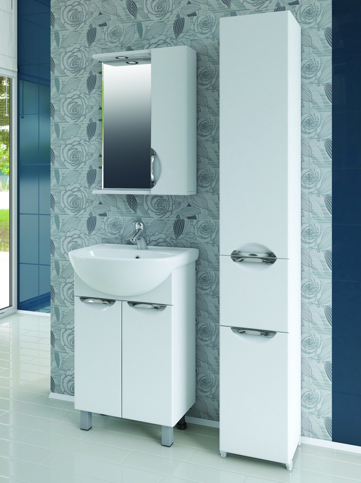 Зеркало Callao 550 правое, со спотом550⨉150⨉700 мм белый VIGO sun-id-665212 - Вид №2