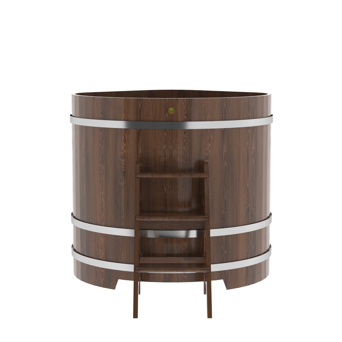 1358 Купель угловая из дуба 1,19х1,19х1,2 морёная Alyarus  - Вид №3