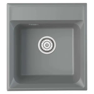 91684251 Мойка для кухни врезная Point PN3011 50x46 см глубина чаши 20 см Композитный кварц цвет серый металлик/серый STLM-1405154