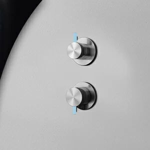 Смеситель для душа матовая сталь с голубой ручкой Toki Radomonte TKI5SCIL27