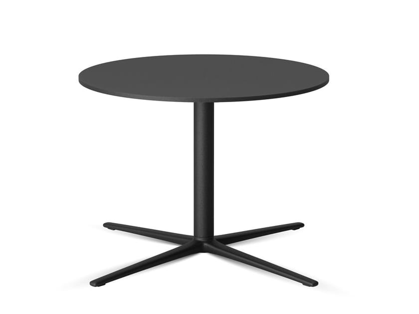 Круглый журнальный столик из алюминия и дерева со спицами Infiniti Loop ARCH-00102226