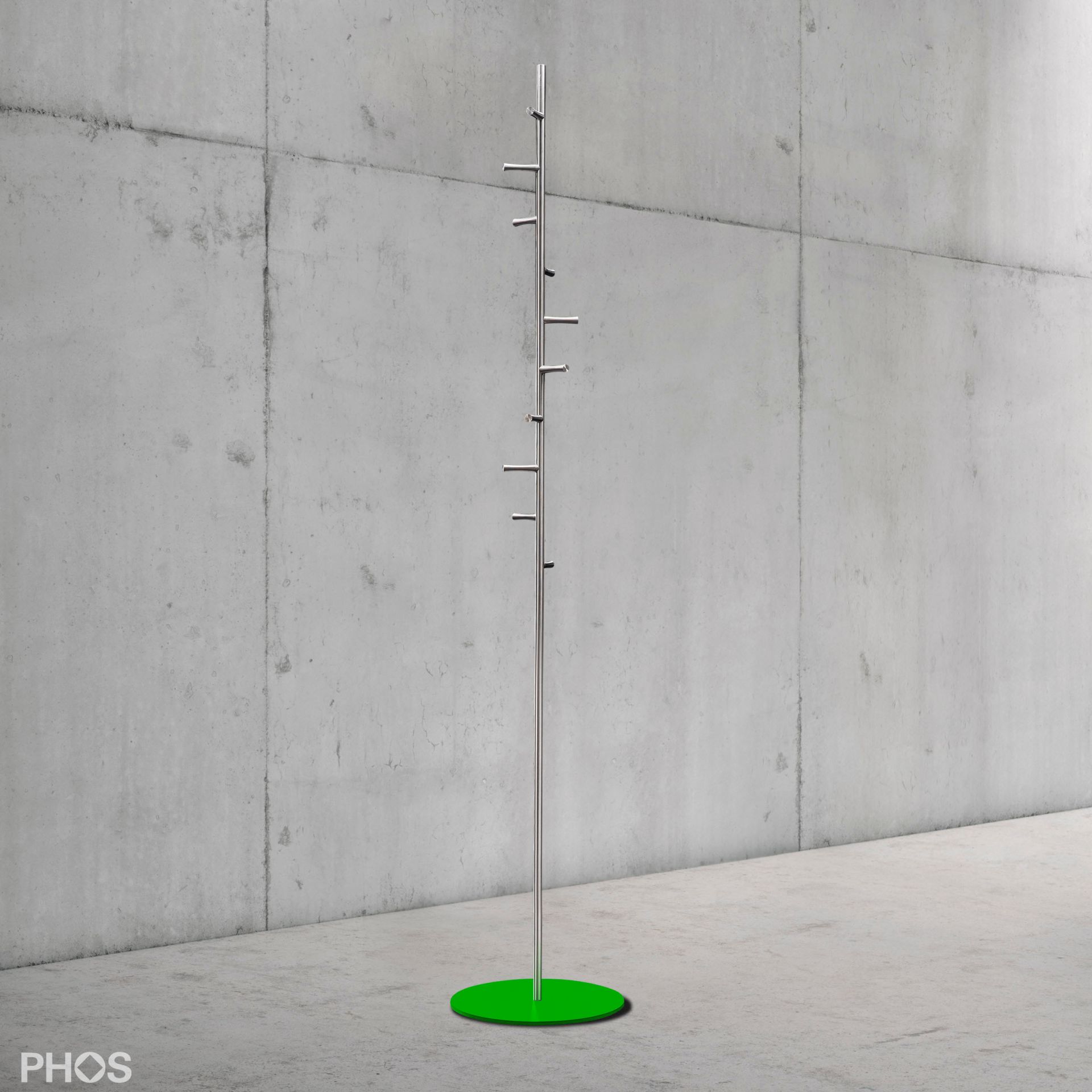 GSTH10F-BPGr Вешалка для одежды с 10 струящимися крючками, основание: зеленое. PHOS  - Вид №1