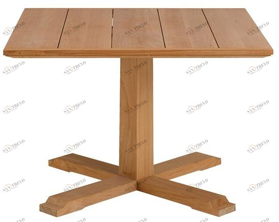 Unopiù Квадратный стол из тика с основанием 4 звезды Synthesis Tasyqb