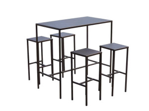 Набор столов и стульев из ламината и металла