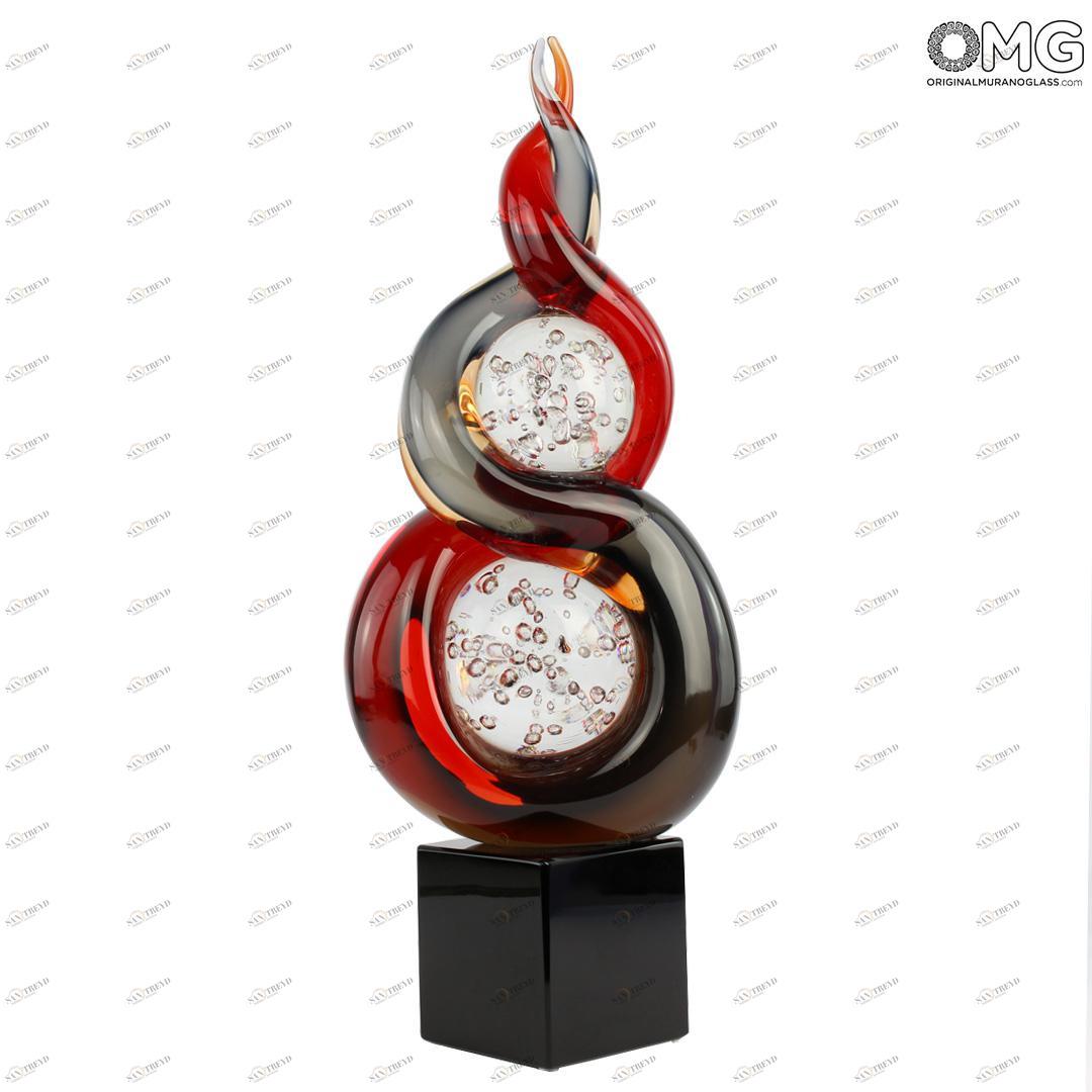 3914 ORIGINALMURANOGLASS Скульптура Водоворот страсти - муранское стекло OMG 15 см 