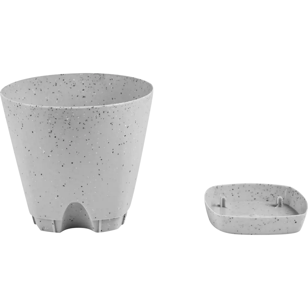 Горшок цветочный Ingreen Stone ø14 h13 см v1.35 л пластик серый STLM-2176373 - Вид №1