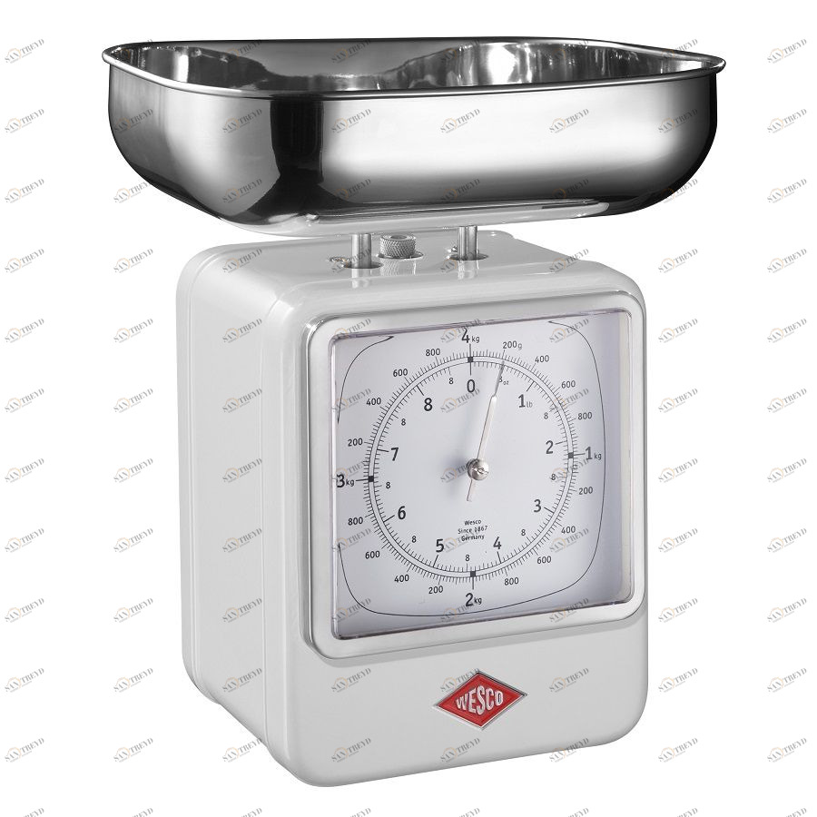 Весы с часами, белые Wesco 32220401