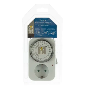 Таймер механический TG-14A, 24 ч, цвет белый