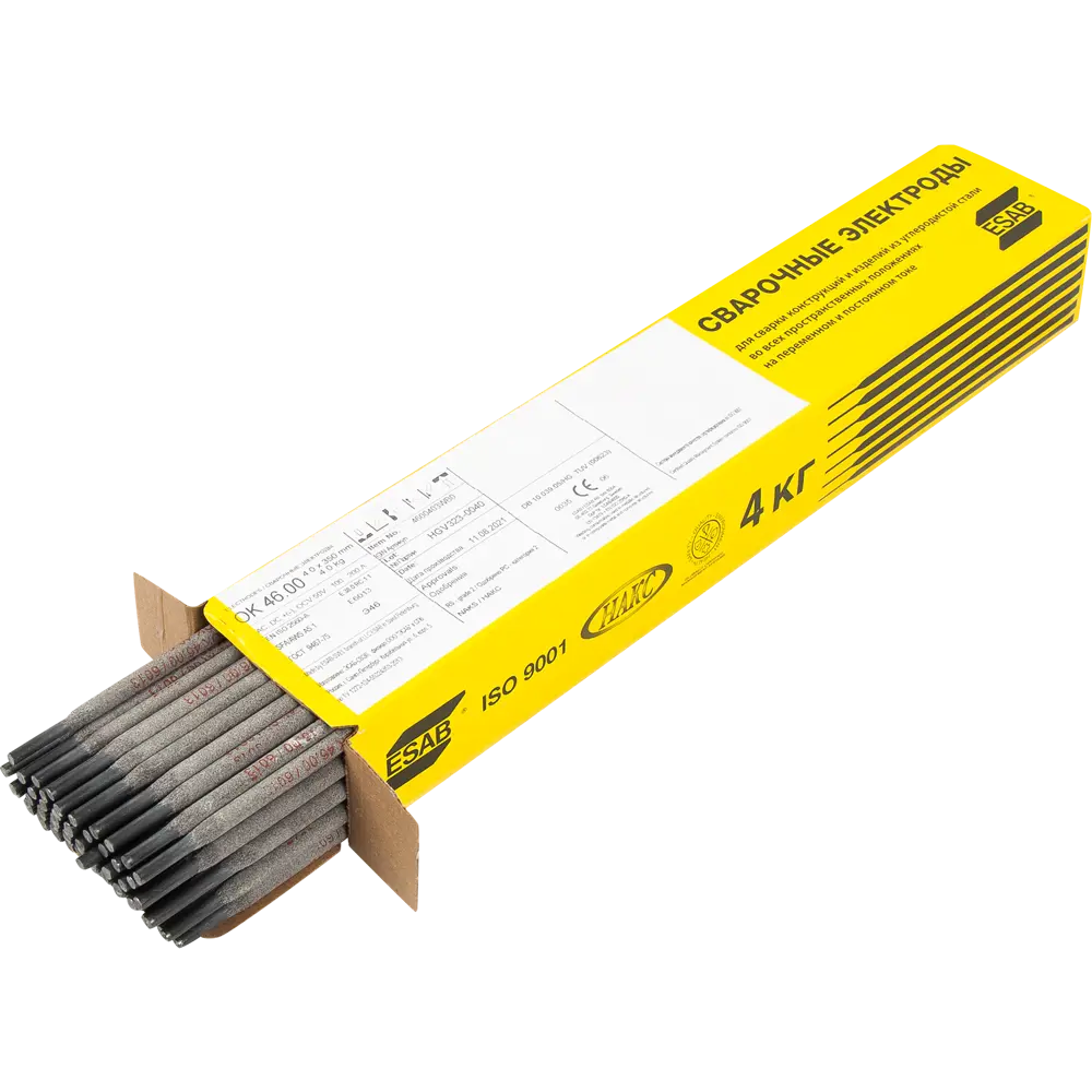 Сварочные электроды ESAB ОК 46.00 для стали 4 мм 4 кг 89143875 STLM-0079040 - Вид №1