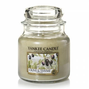 Свеча средняя в стеклянной банке "Олива и тмин" 411 гр 65-90 часов YANKEE CANDLE  267995 Зеленый