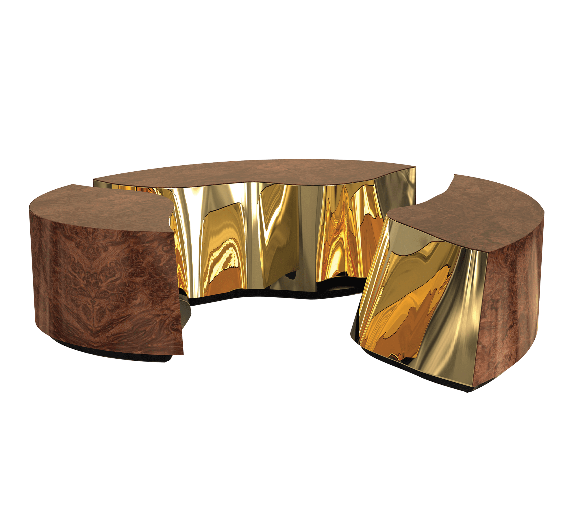 0-114 Овальный центральный стол Lapiaz из орехового дерева Boca Do Lobo  - Вид №4