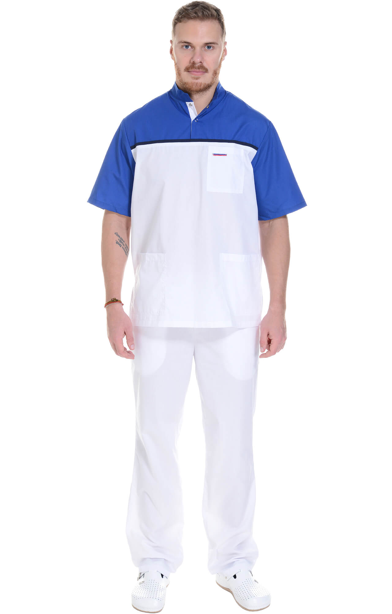 61946 Костюм "Лидер" белый василек  Медицинская одежда  размер 52-54/170-176 Спецодежда  - Вид №12