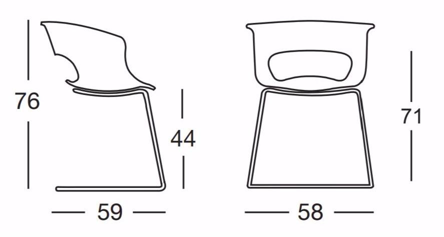 SCAB DESIGN Консольный стул из поликарбоната Miss b sun-id-1411871 - Вид №1