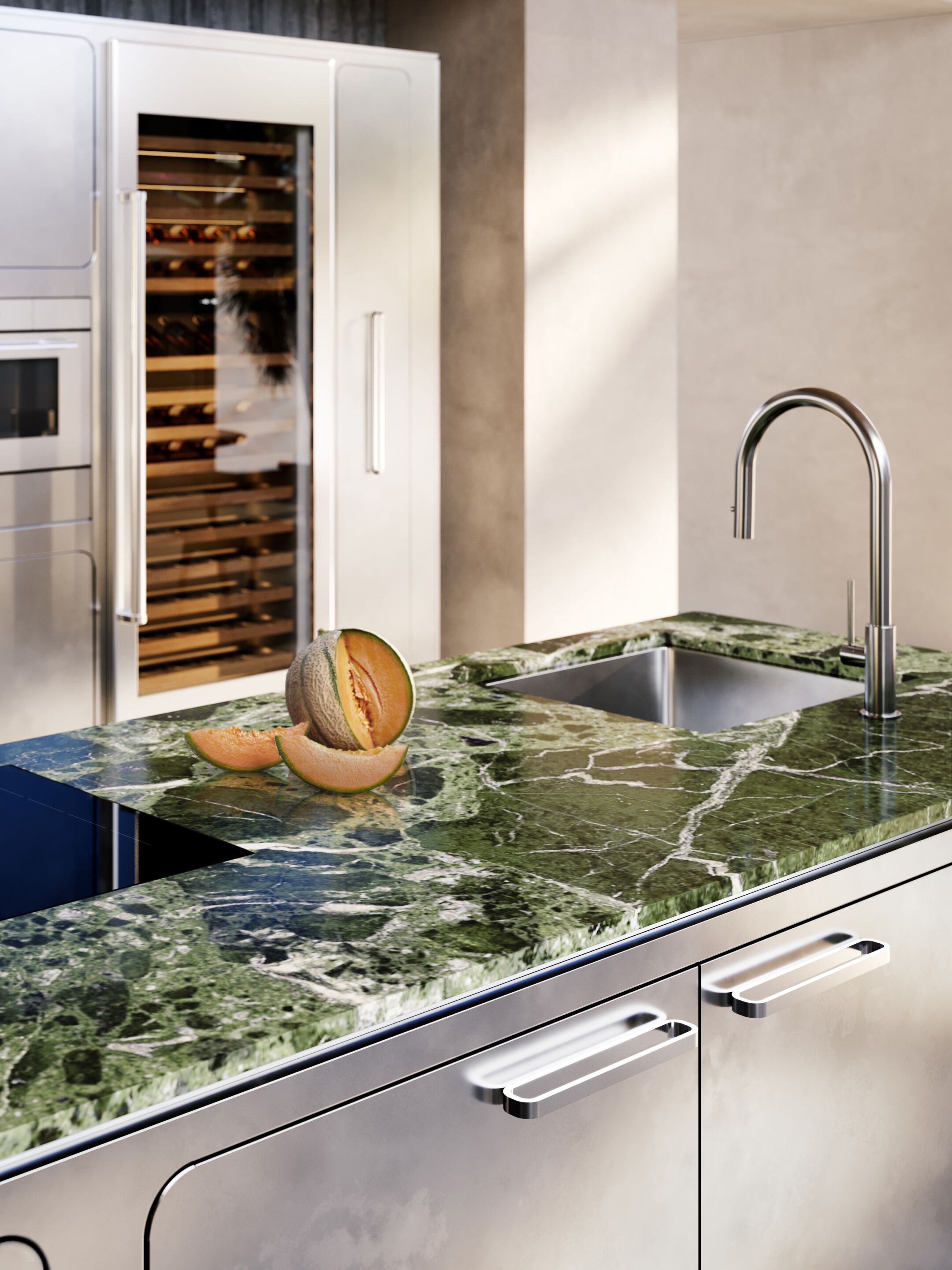 Кухня из нержавеющей стали с островом ABIMIS ARCH-00062163 - Вид №1