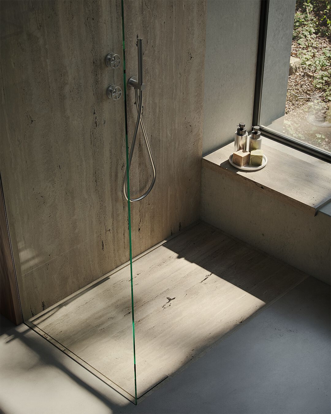 Антискользящий поддон для душа из травертина Maami Home ESSAOUIRA TRAVERTINE FLUSH ARCH-00040002 - Вид №1