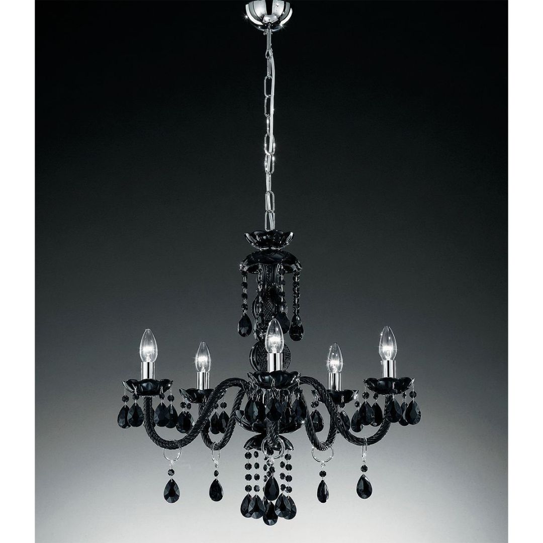 Masiero MILORD 5 B/black glass/CRY люстра подвесная 116058 - Вид №1