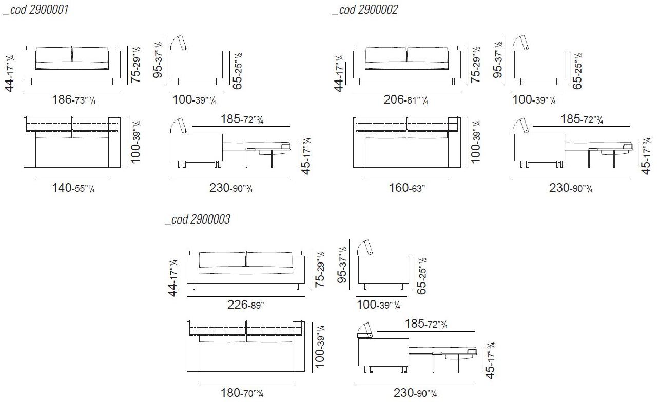 Vibieffe Диван-кровать со съемным чехлом из ткани или кожи sun-id-1477279 - Вид №3