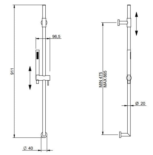 Набор для душа из латуни с ручным душем Rubinetterie Treemme ARCH-00090012 - Вид №2