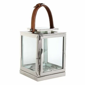 Подсвечник-фонарь металлический серебристый с ручкой Georgian S от Eichholtz EICHHOLTZ EICHHOLTZ 060282 Прозрачный;серебро