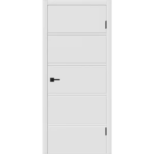 Комплект двери Бостон Х глухая 60x200 см эмаль белый с добором 150 мм