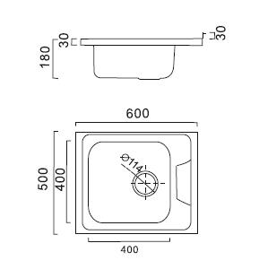 HBS5060 Кухонная мойка , матовая сталь Haiba  - Вид №2