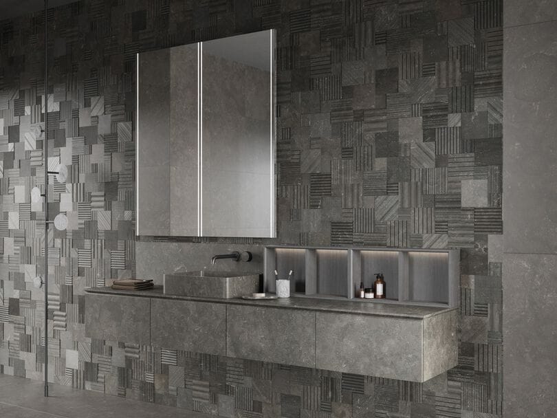 Мраморный секционный умывальник с зеркалом Salvatori HITO ARCH-00066235