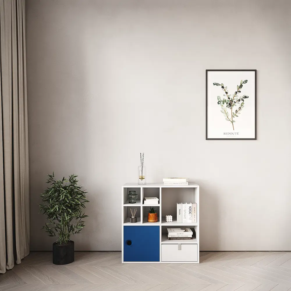 Стеллаж KONSENSA Руан 4 секции 70x70x31.7 см ЛДСП цвет белый STLM-2067497 - Вид №8