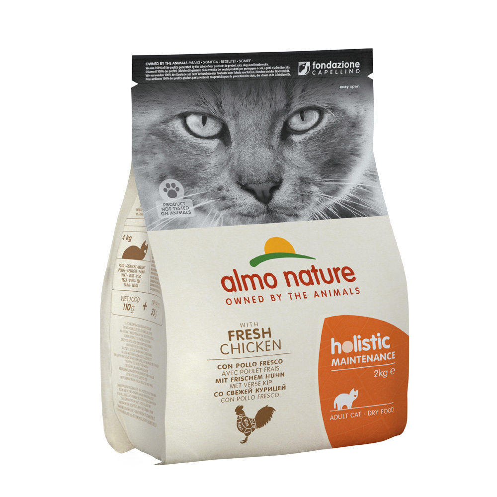 ПР0059755 Корм для кошек Holistic-Anti-Hairball контроль вывода шерсти, курица с рисом сух. 2кг Almo Nature 