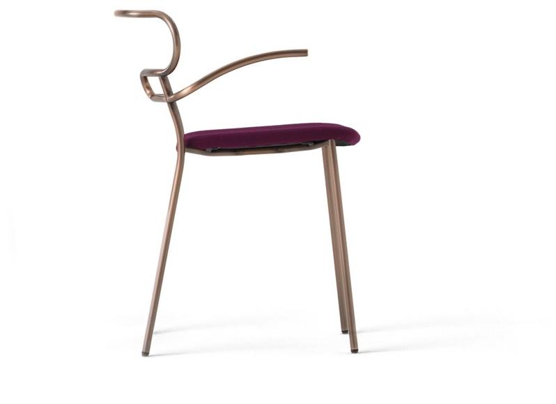 TrabA' Металлический стул для ресторана с подлокотниками со встроенной подушкой Genoa 0048-met-im-ar - Вид №1