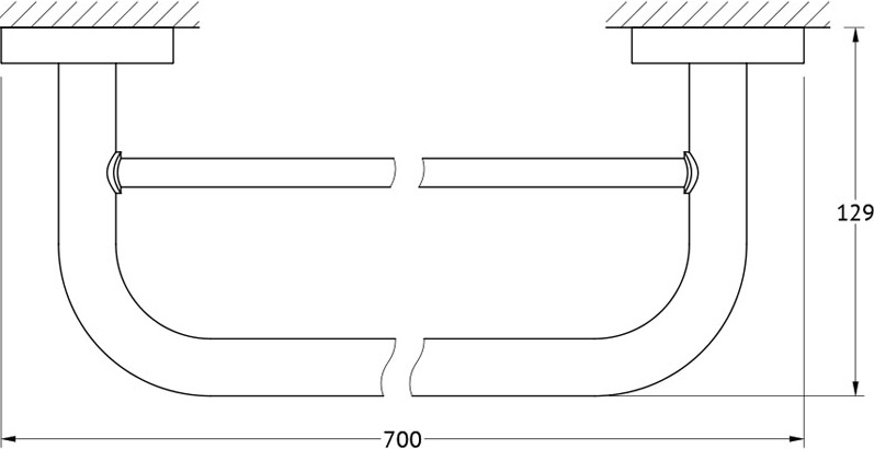 ELE 028 Штанга для полотенца двойная 70 cm ELLUX Elegance - Вид №1