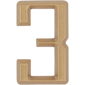 Цифра «3» Larvij самоклеящаяся 60x37 мм пластик цвет матовое золото