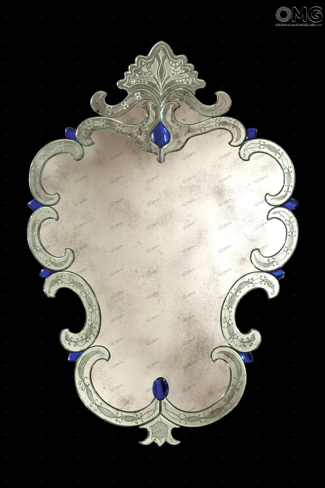 901 ORIGINALMURANOGLASS Венецианское зеркало Anafesto - муранское стекло OMG  см 
