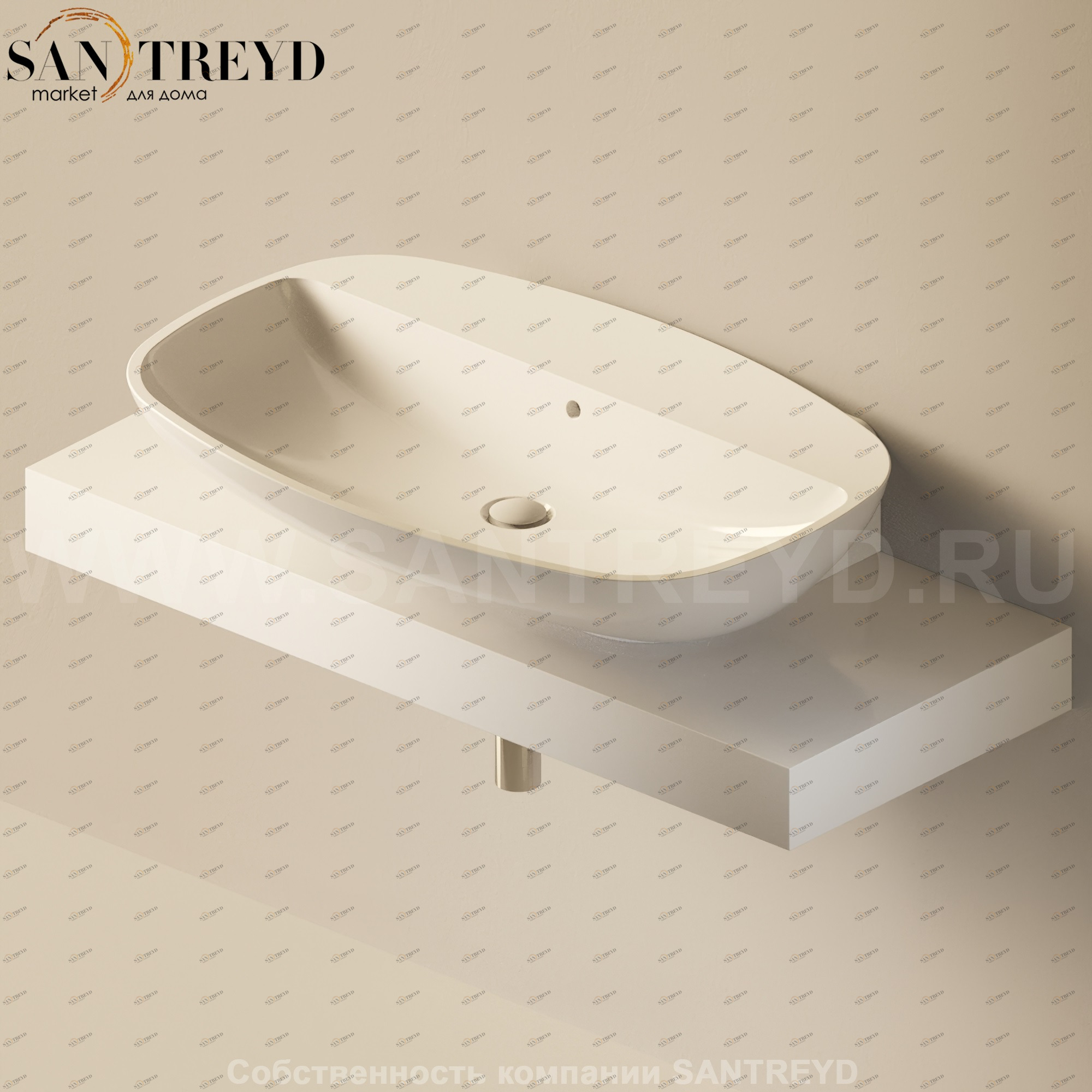 Flaminia FORTY6 Столешница от 110 до 250 см белая F68081.9016 Ceramica Flaminia F680819016