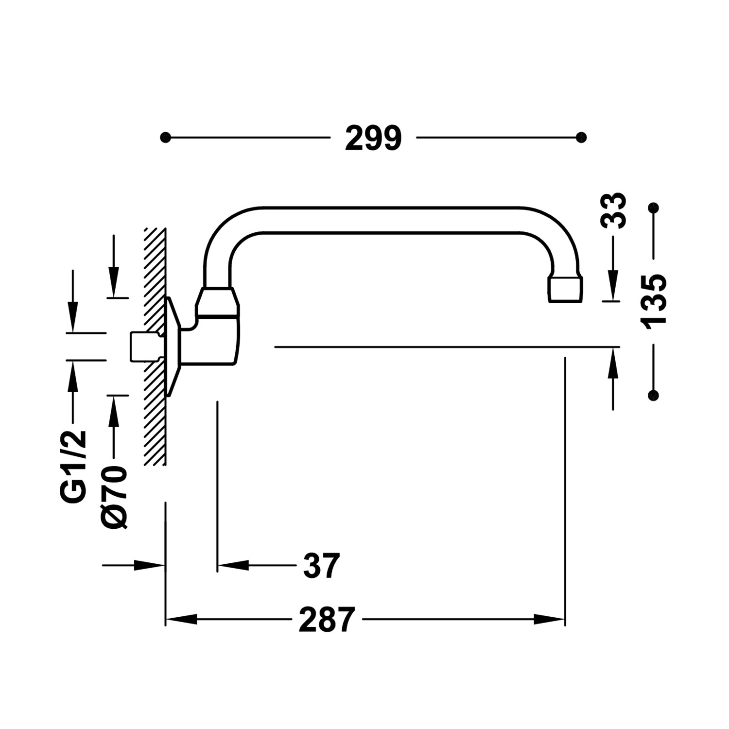 Настенный поворотный излив-134303 TRES RICAMBI - Вид №1