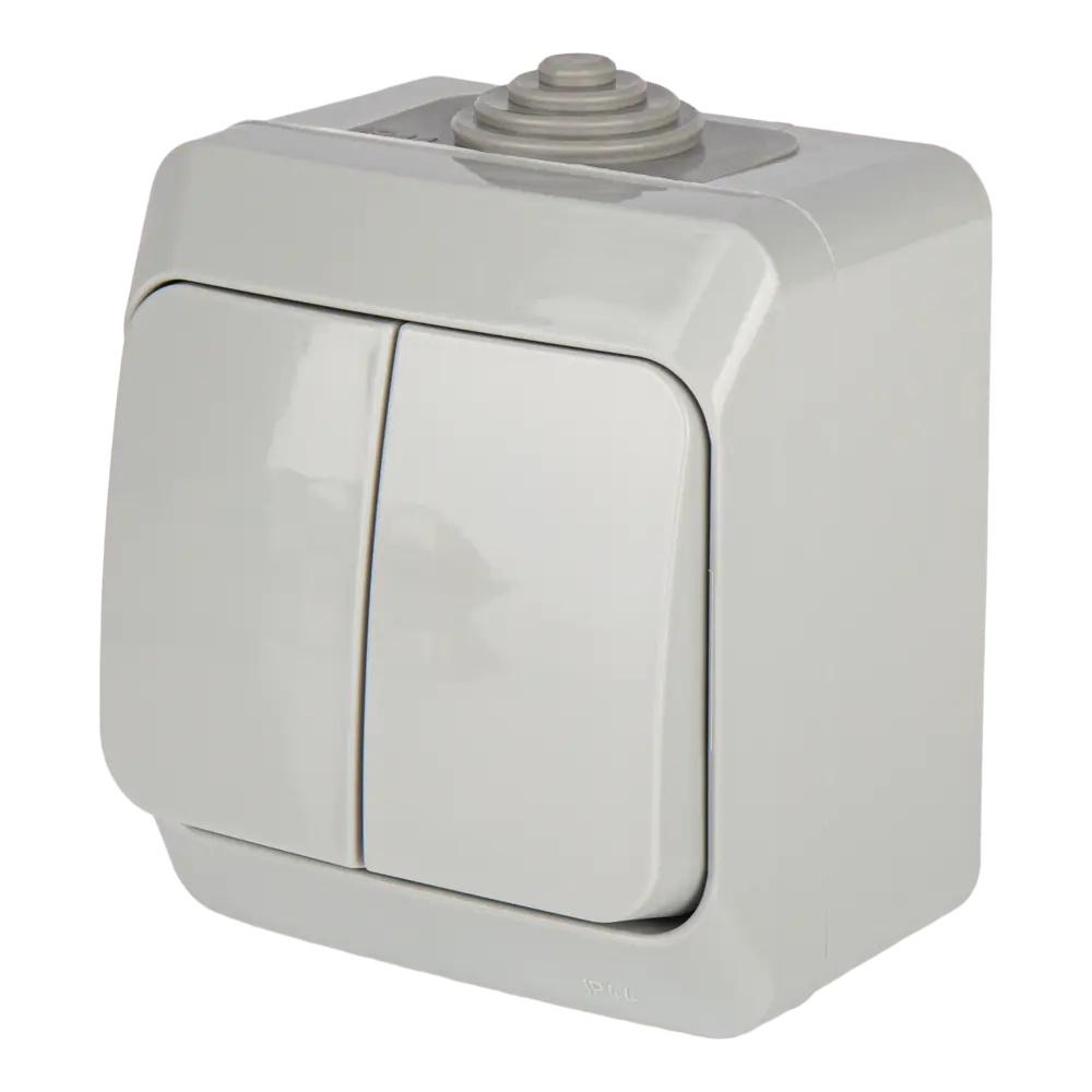 Выключатель SYSTEME ELECTRIC Этюд двухклавишный влагозащищенный 12511297 STLM-1430973 - Вид №1