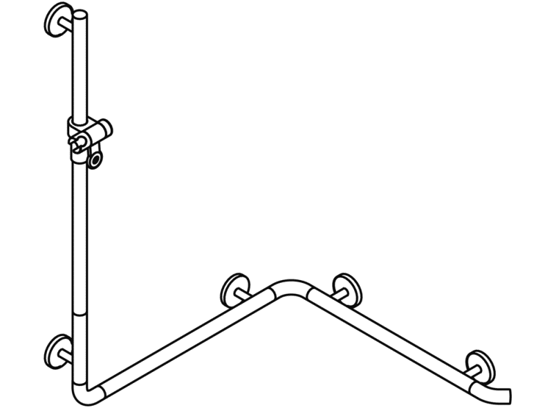 950.35.21S90 Поручень для душа с держателем для душа, нестандартная длина HEWI Greifen  - Вид №2
