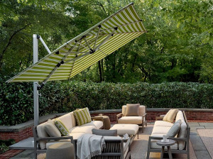 Алюминиевый прямоугольный поворотный зонтик