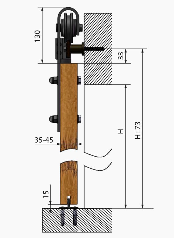 82009407 Система для раздвижных дверей «Лофт», 2000 мм, сталь, цвет чёрный STLM-0017183 VALCOMP  - Вид №13
