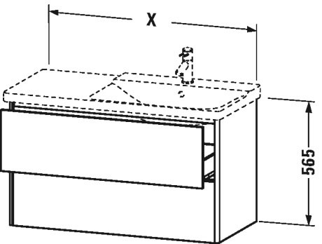 XS418701818 XSquare Тумбочка подвесная Белый матовый, декор Duravit - Вид №3