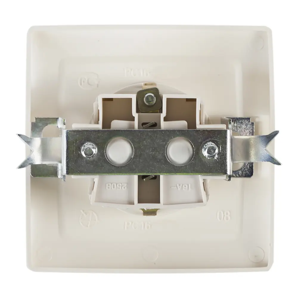 Розетка встраиваемая Reone с заземлением, цвет бежевая STLM-2028784 - Вид №2