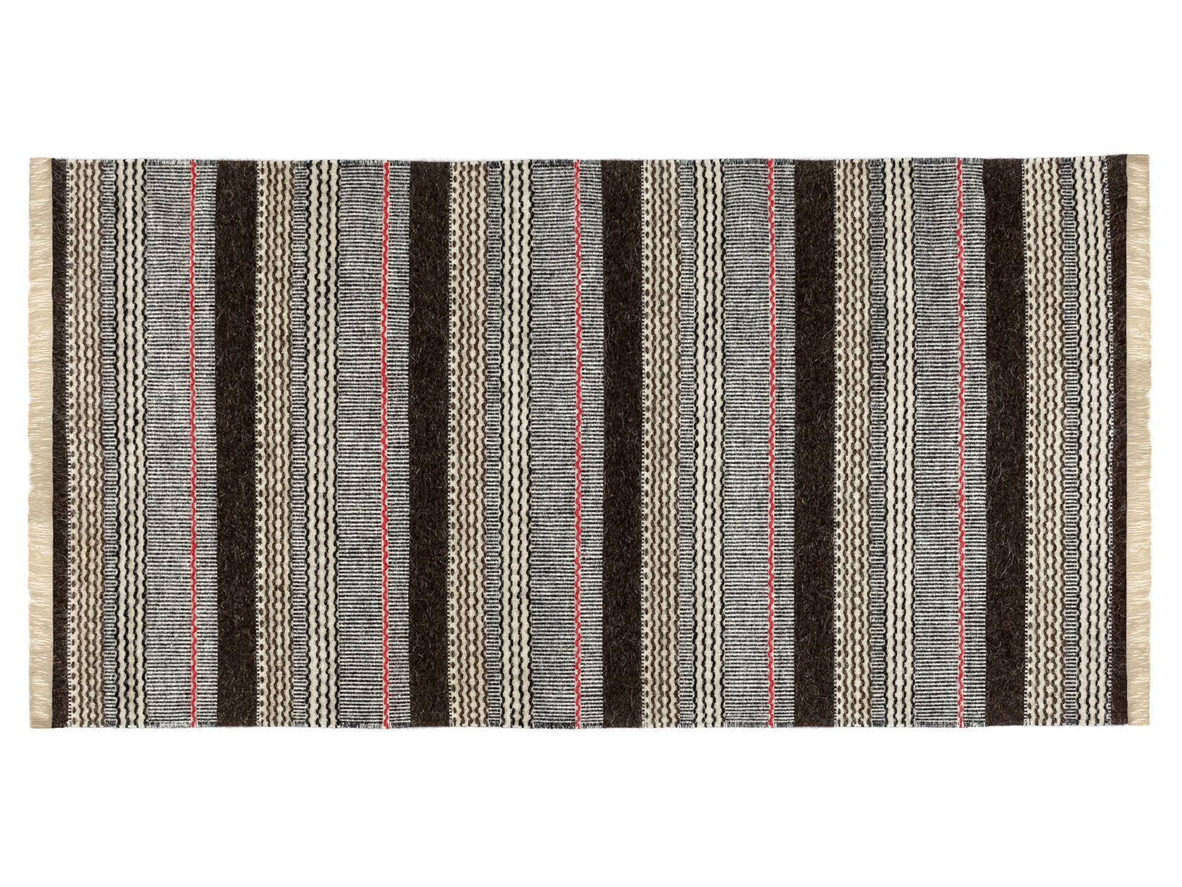 Полосатый шерстяной ковер ручной работы Eugenia Pinna плетение ARCH-00033206