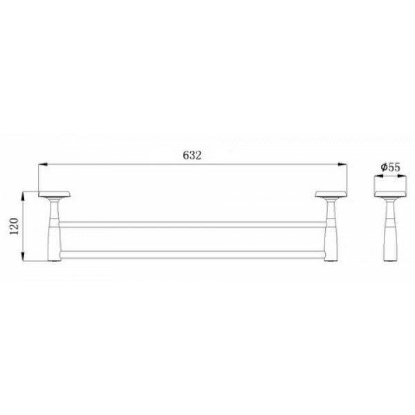 Полотенцедержатель двойной 60 см RUSH Balearic 39532 sun-id-561978 - Вид №1