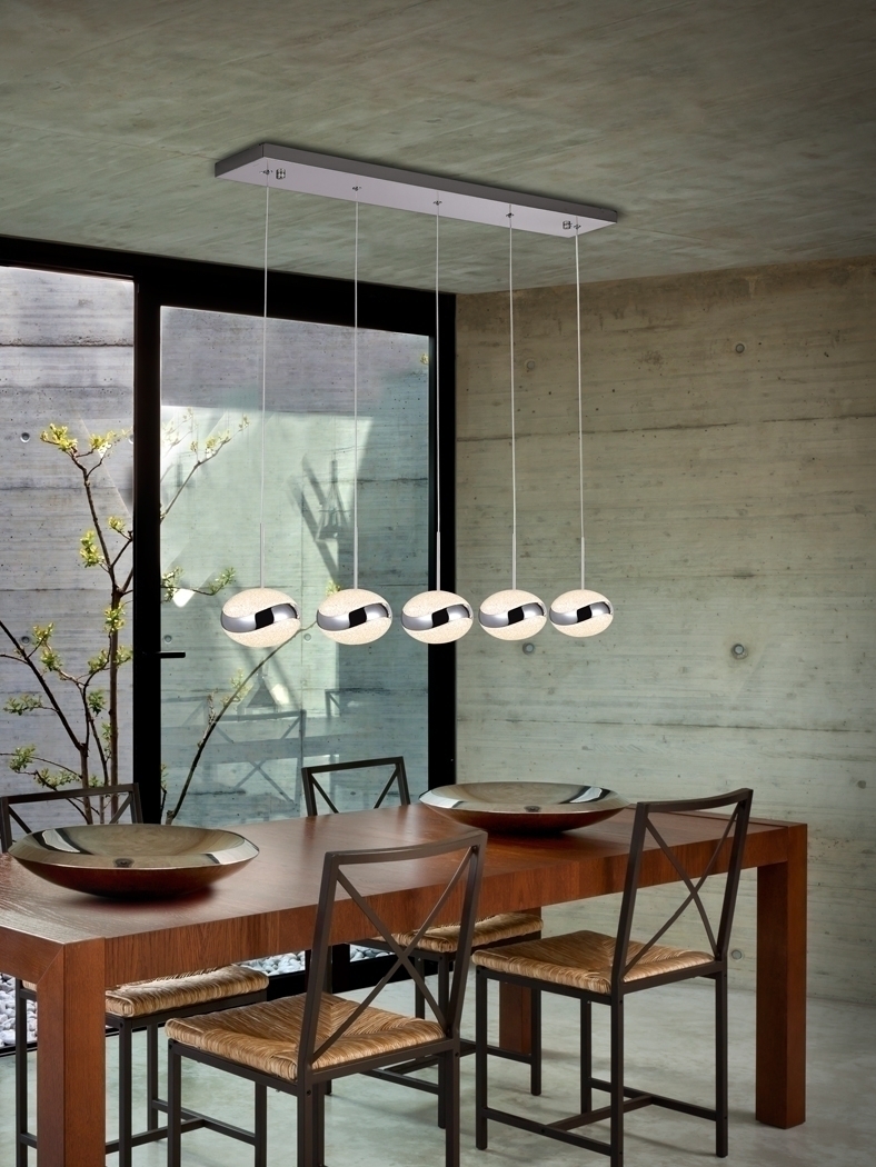 086507 Подвесной светильник LED 5L хром Schuller Lipse  - Вид №1