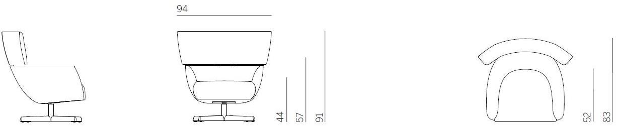 Montis Мягкое тканевое кресло с 4 спицами и подлокотниками George sun-id-1344880 - Вид №2
