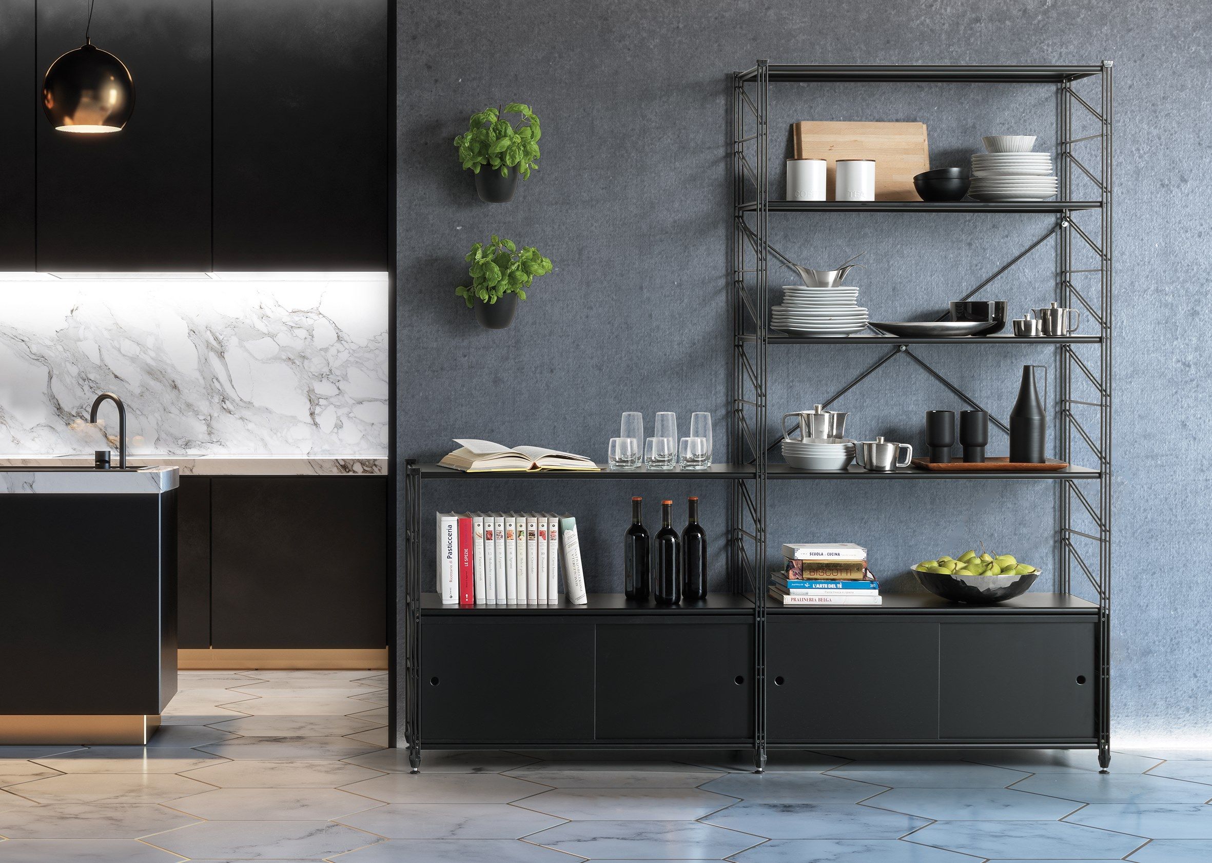 Секционный настенный книжный шкаф Caimi Brevetti Сократ ARCH-00141334