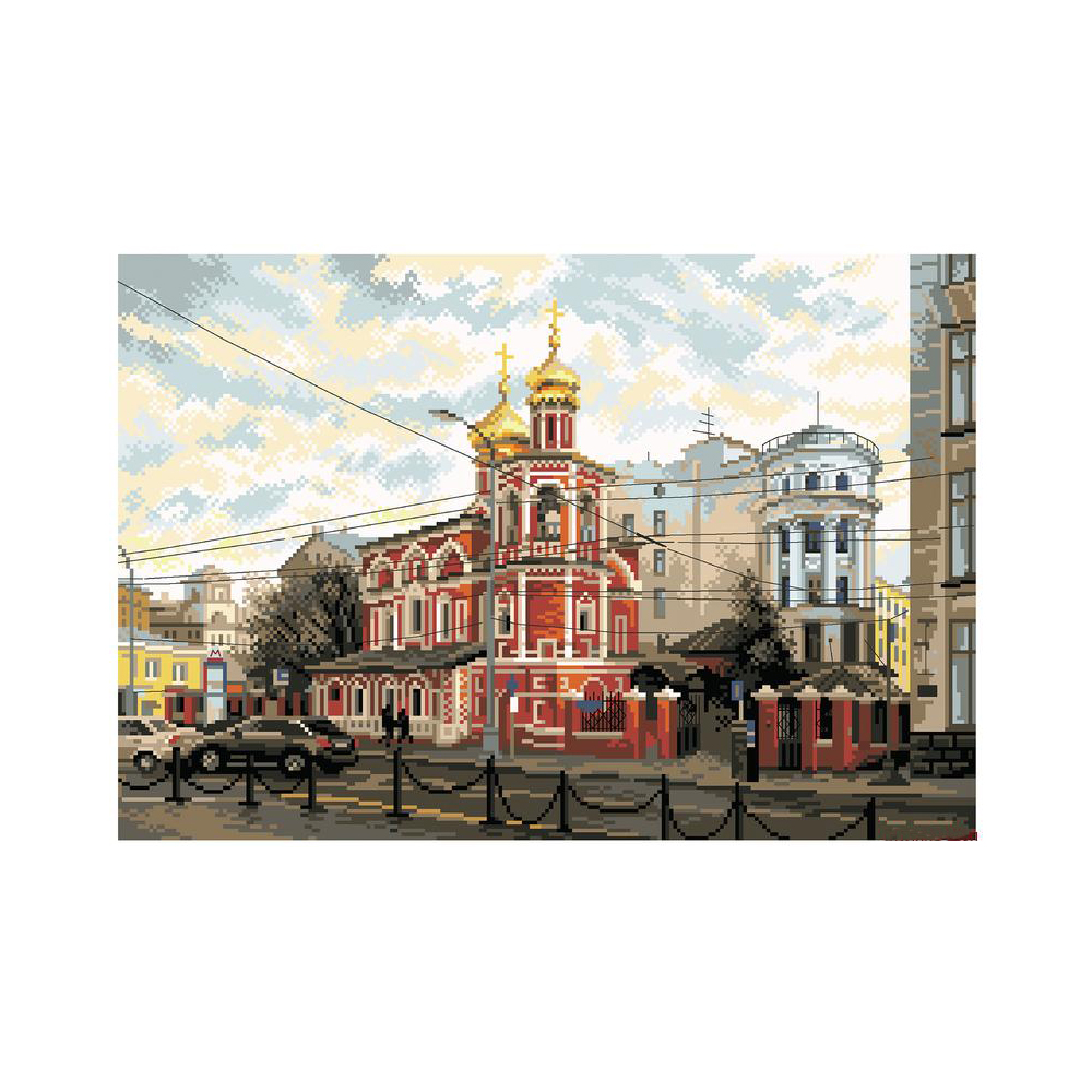 1811 Канва/ткань с рисунком Рисунок на канве 33 см х 45 см "Славянская площадь" Матренин посад 