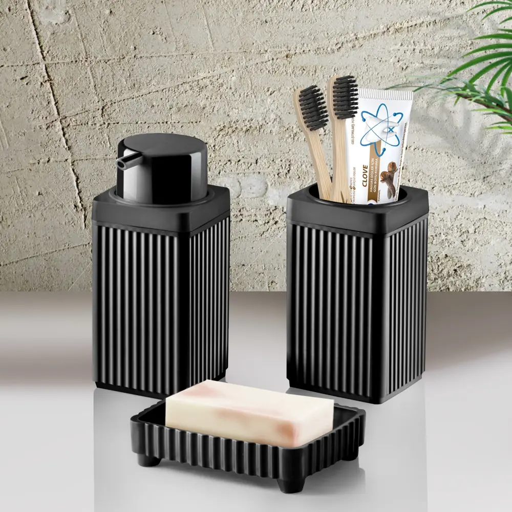 Набор аксессуаров для ванной Lima 3 предмета цвет черный Santreyd STLM-2167523