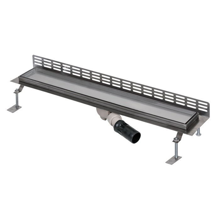 69150 Нержавеющий водоотводящий желоб под плитку, к стене, длина 950 мм SANELA 