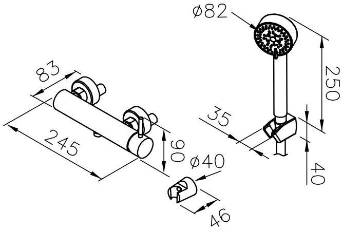 JUSTIME Смеситель для душа с ручным душем Pan i sun-id-1414619 - Вид №2