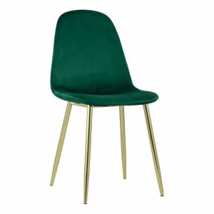Стул со спинкой зеленый с золотыми ножками "Валенсия" STOOL GROUP ДИЗАЙНЕРСКИЕ, ИНТЕРЬЕРНЫЕ 00-3881781 Зеленый